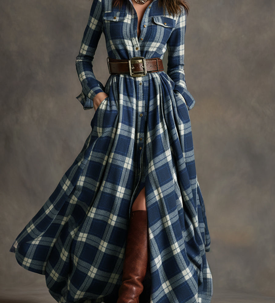 Bodil™ -  Maxi-Hemdkleid mit Karomuster