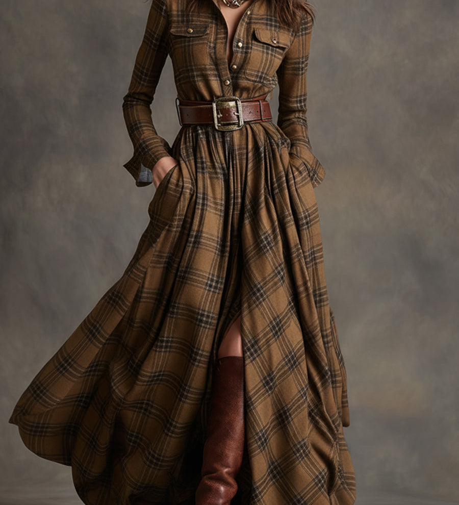 Bodil™ -  Maxi-Hemdkleid mit Karomuster