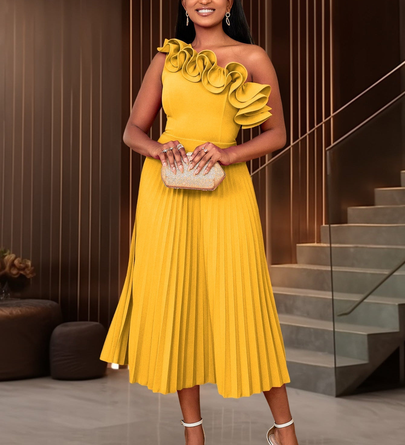 Adi™ - Couture Asymmetrisches Ein-Schulter-Abendkleid