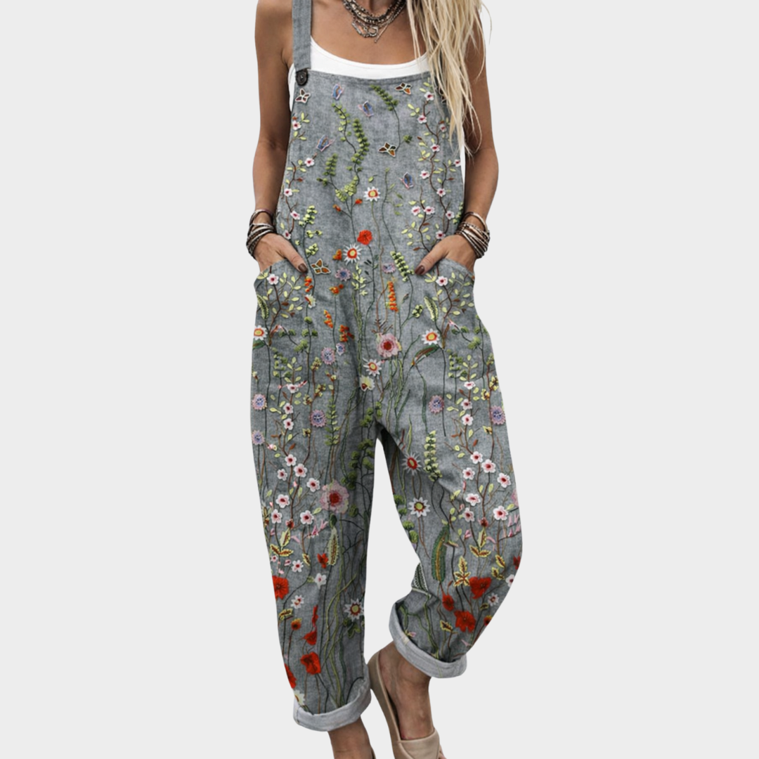 Sommerfeld | Leinen-Jumpsuit mit Blumenmuster