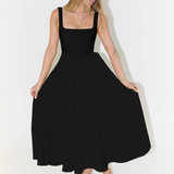 JULIA | Elegantes Midikleid mit eckigem Ausschnitt