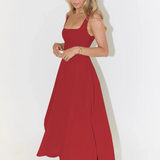 JULIA | Elegantes Midikleid mit eckigem Ausschnitt