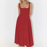 JULIA | Elegantes Midikleid mit eckigem Ausschnitt