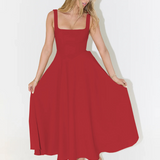 JULIA | Elegantes Midikleid mit eckigem Ausschnitt