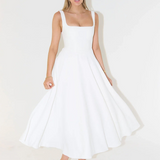 JULIA | Elegantes Midikleid mit eckigem Ausschnitt