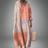 Nora™- Patchwork-Midikleid mit Korallen- und Sternenmuster