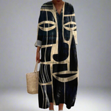 Lorna™ - Tribal-inspiriertes künstlerisches Midi-Kleid