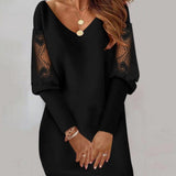 Alory™ - Elegantes Spitzenkleid mit V-Ausschnitt