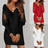 Alory™ - Elegantes Spitzenkleid mit V-Ausschnitt