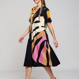 Leafara™ - Lockeres Kleid mit farbenfrohem Blattmuster