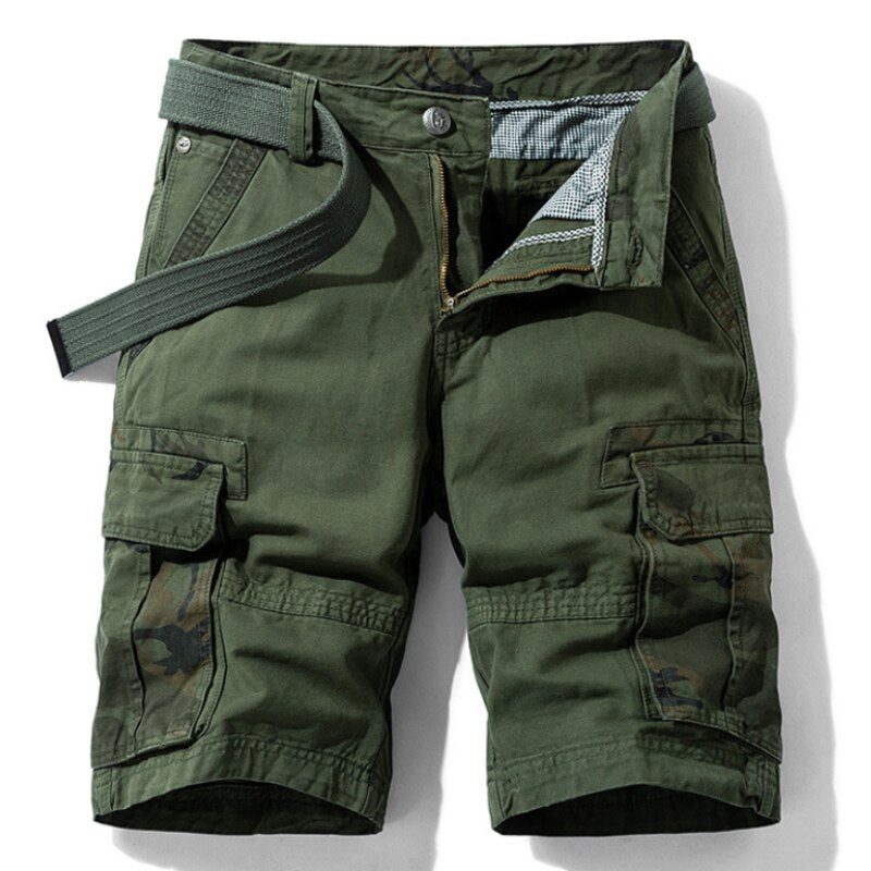 Latzhose Casual Jungen Tarnmuster Taschen-Nähte Herren-Shorts