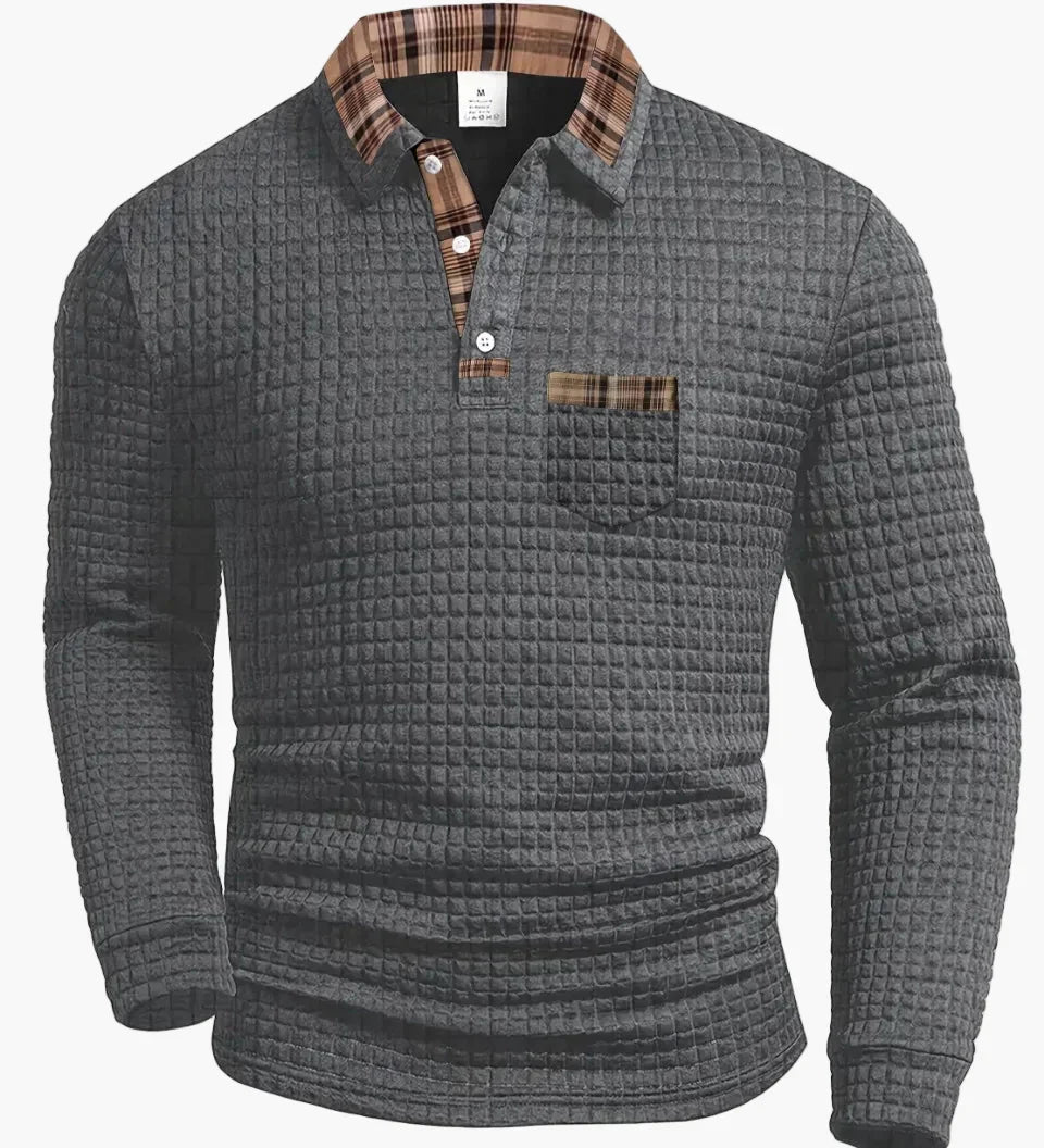 Sommerfeld | Langarm-Poloshirt mit Steppmuster