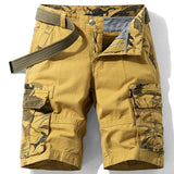 Latzhose Casual Jungen Tarnmuster Taschen-Nähte Herren-Shorts