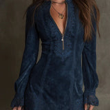 Gina™ – Kurzes Kleid aus Wildleder mit Spitze – Feminin & Saffiniert