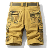 Latzhose Casual Jungen Tarnmuster Taschen-Nähte Herren-Shorts
