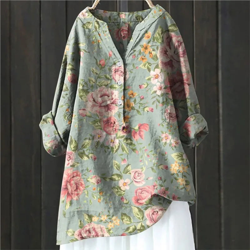 Mabel | Blumige französische Vintage-Bluse
