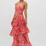 LISA | Florales Volant Maxi Kleid