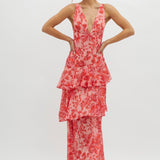 LISA | Florales Volant Maxi Kleid