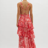 LISA | Florales Volant Maxi Kleid
