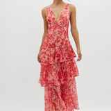 LISA | Florales Volant Maxi Kleid