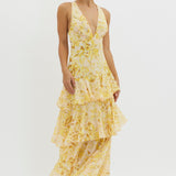 LISA | Florales Volant Maxi Kleid