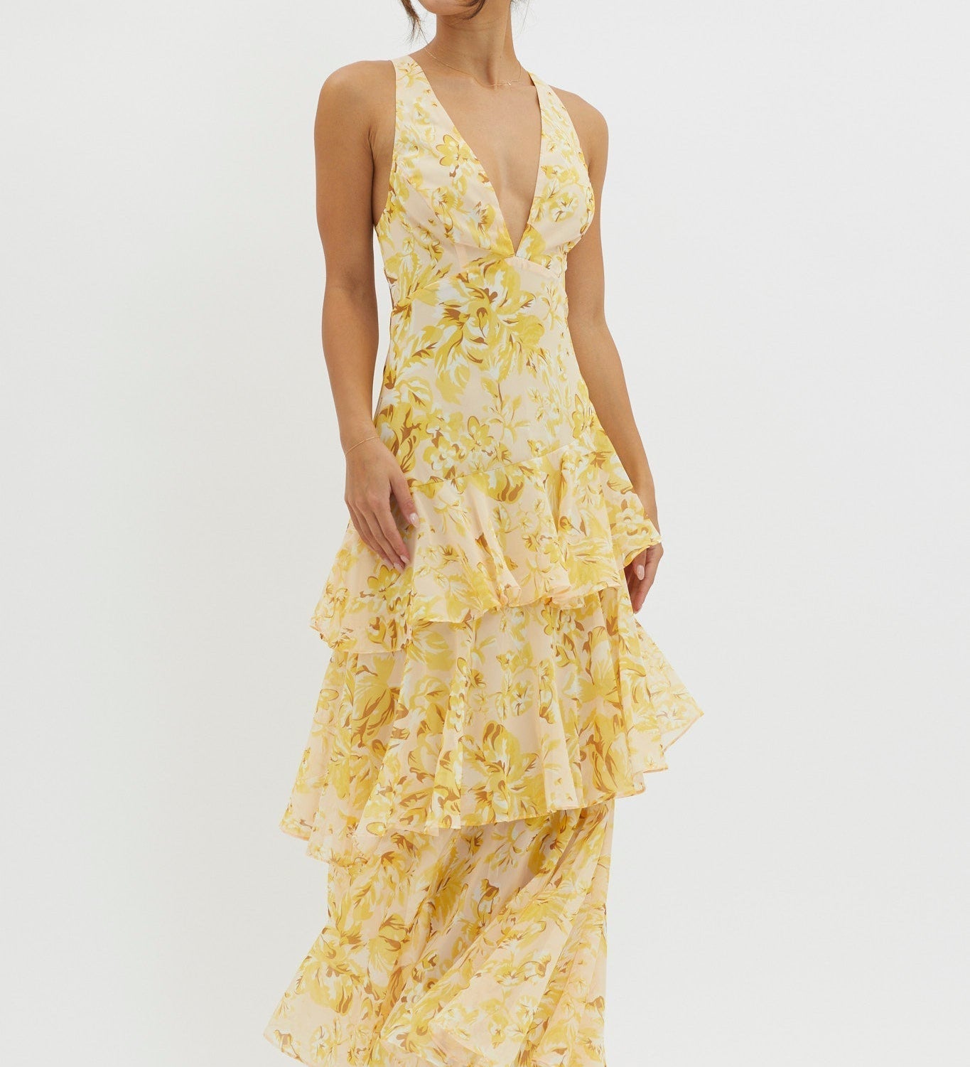 Sommerfeld | Florales Volant Maxi Kleid