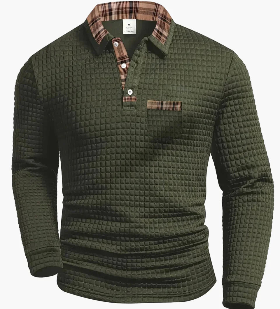 Sommerfeld | Langarm-Poloshirt mit Steppmuster