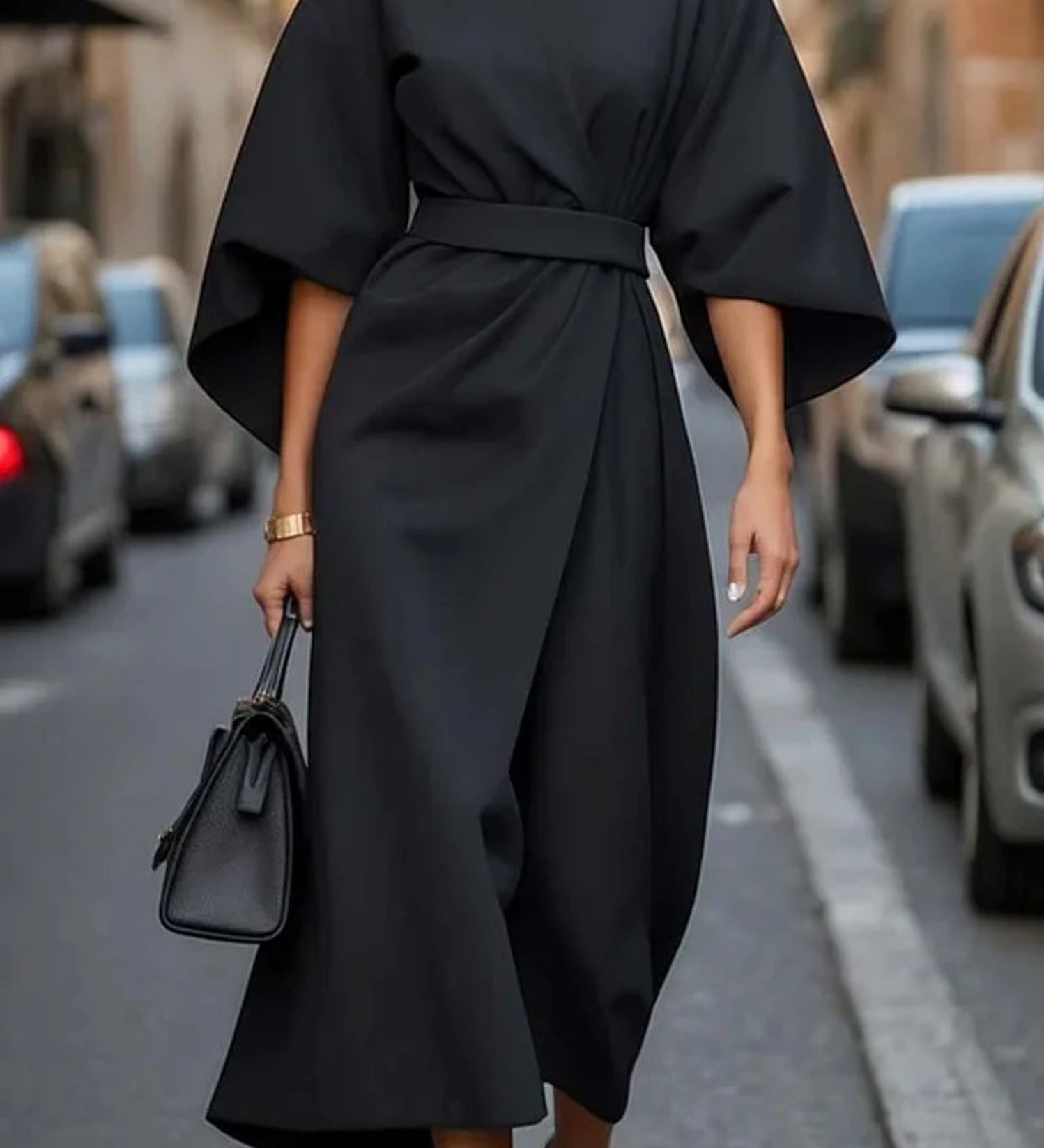 Rome™ – Zeitlos elegantes Kleid mit Laternenärmeln