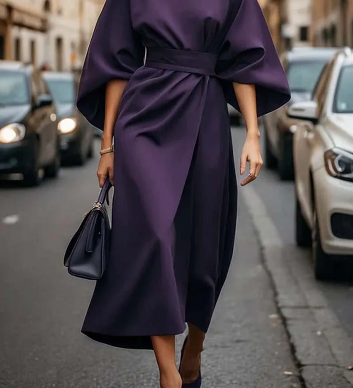 Rome™ – Zeitlos elegantes Kleid mit Laternenärmeln