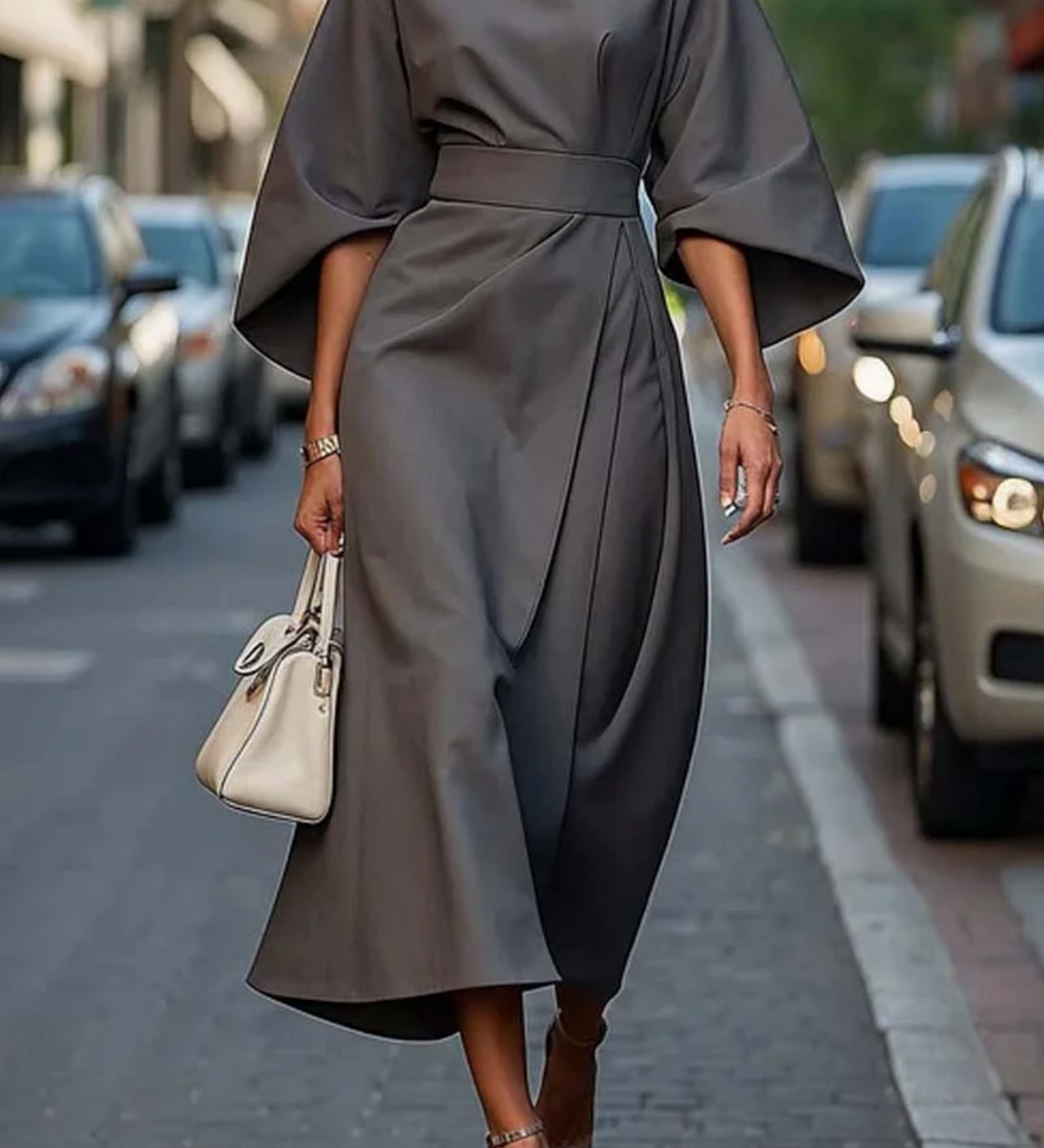 Rome™ – Zeitlos elegantes Kleid mit Laternenärmeln