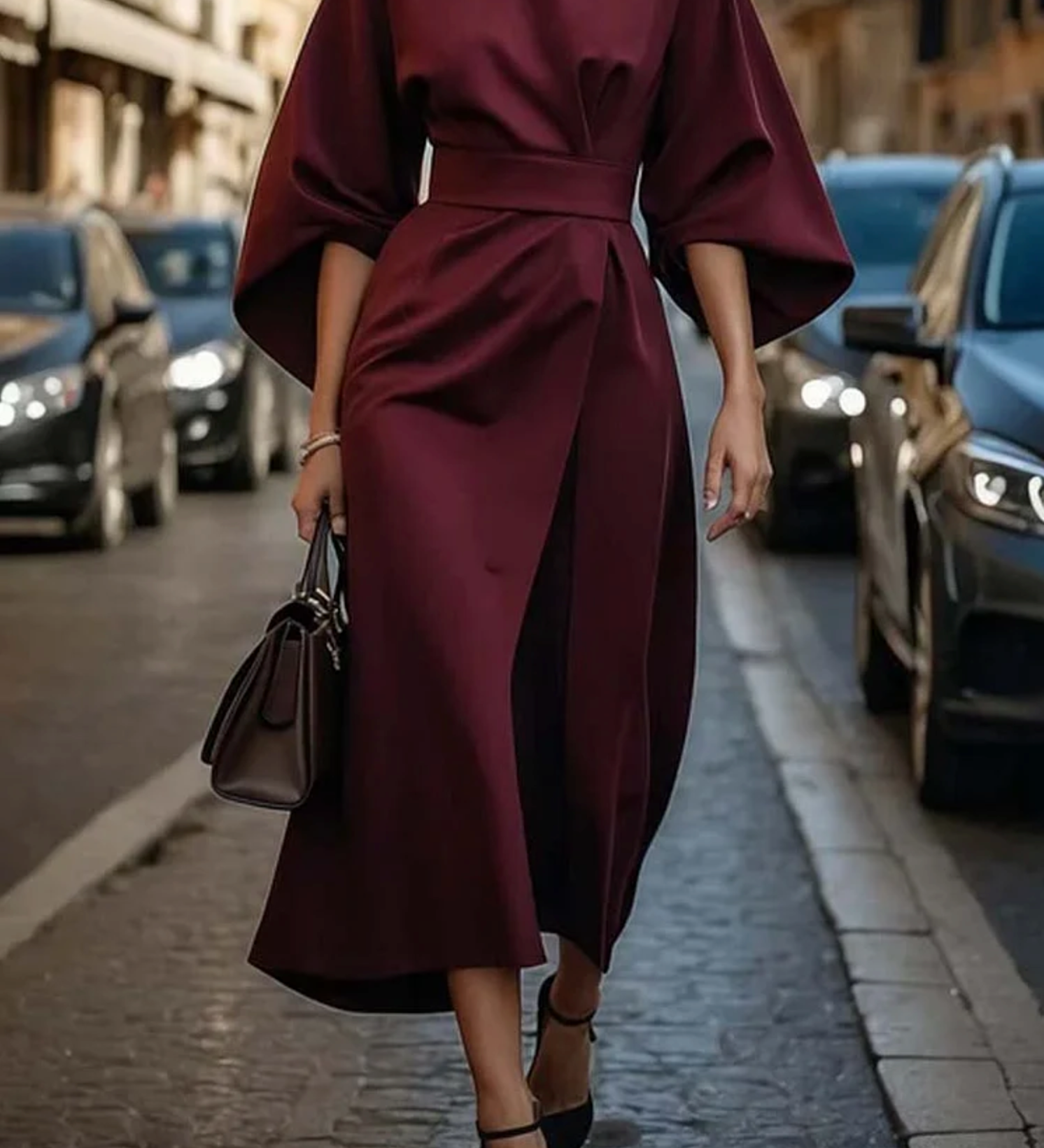 Rome™ – Zeitlos elegantes Kleid mit Laternenärmeln