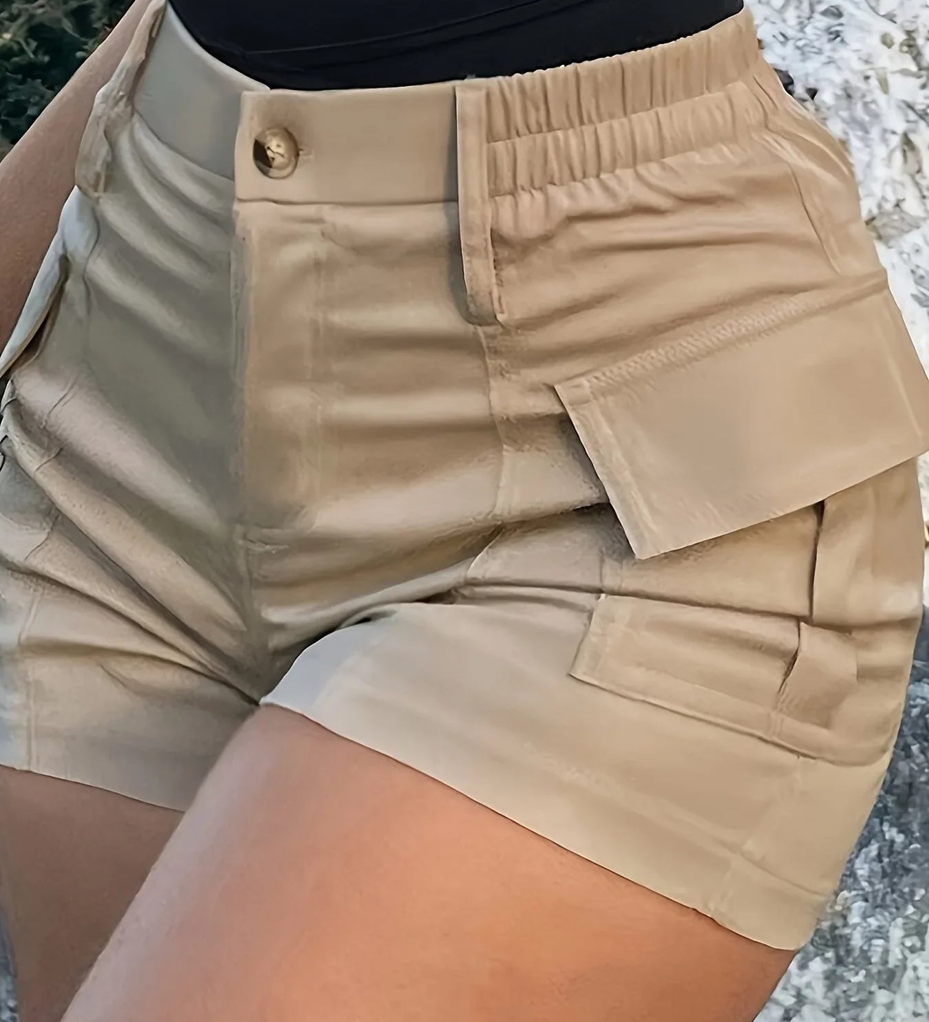 Sommerfeld | Damen-Shorts, hochgeschnittene Latzhose mit Knopftasche (1 Kaufen, 1 GRATIS dazu)