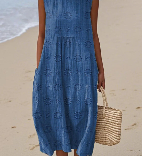Sara™ gemustertes Midi-Kleid