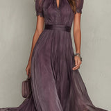 Ashley | Vintage elegantes Chiffon-Maxikleid
