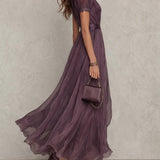 Ashley | Vintage elegantes Chiffon-Maxikleid