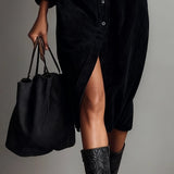 Jessy™ – Elegantes Midikleid aus weichem Cord mit Brusttaschen