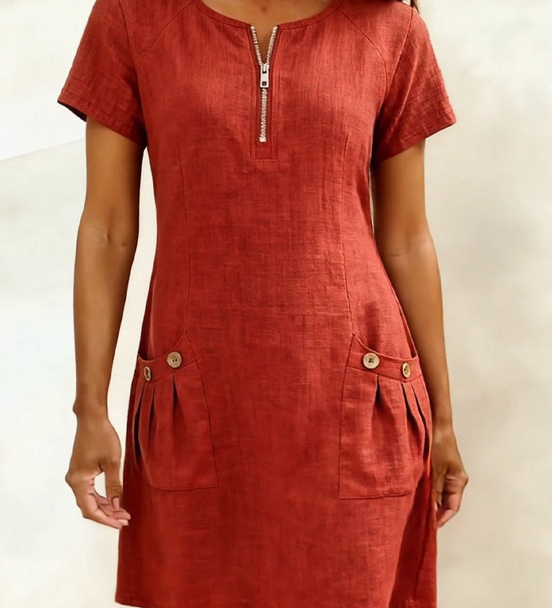 Sommerfeld | Baumwoll-Leinenkleid (1 kaufen, 1 GRATIS dazu)