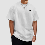 Unifarbenes, strukturiertes, schnelltrocknendes T-Shirt für Männer