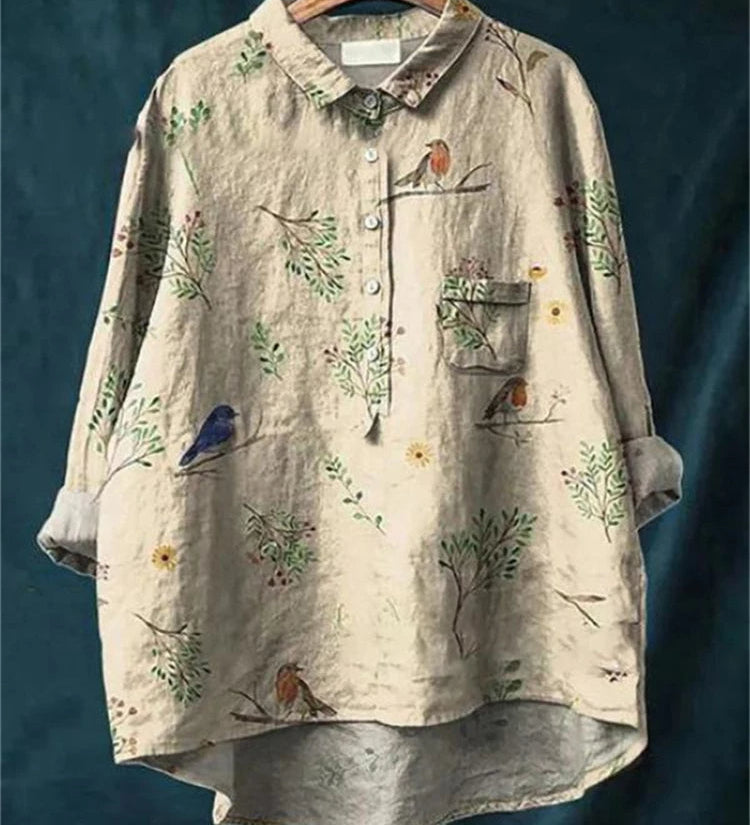 Amita | Vintage-Bluse mit Blumenmuster