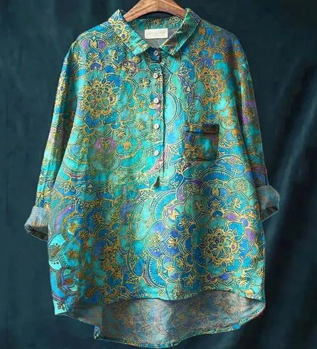 Amita | Vintage-Bluse mit Blumenmuster