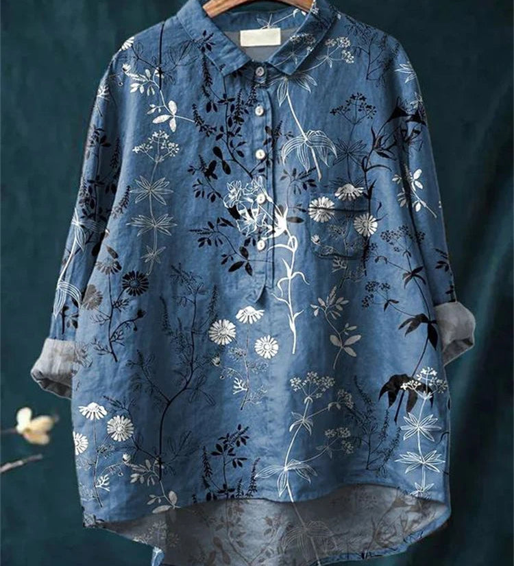 Amita | Vintage-Bluse mit Blumenmuster
