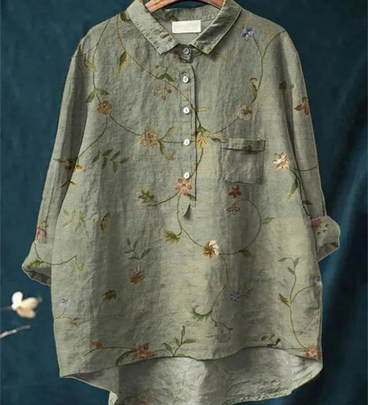 Amita | Vintage-Bluse mit Blumenmuster