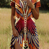 Isla™ – Kleid mit Indisch-inspiriertem Print und Rundhalsausschnitt