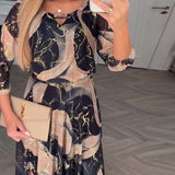 Verelle™ – Elegantes Kleid mit Print & Dreiviertelärmeln