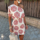 Sommerfeld | One-Shoulder Minikleid mit sommerlichem Print