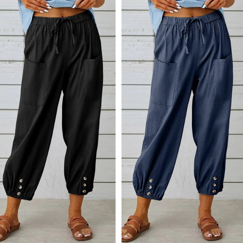 Sommerfeld | Weite Damenhose aus Baumwolle und Leinen
