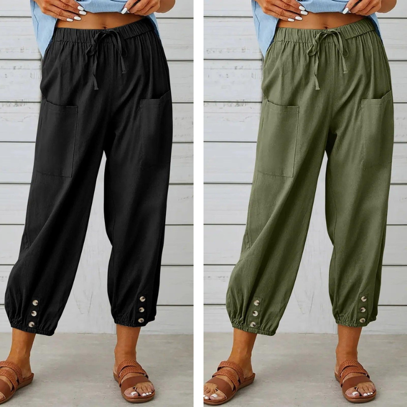 Sommerfeld | Weite Damenhose aus Baumwolle und Leinen