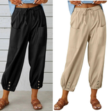 Sommerfeld | Weite Damenhose aus Baumwolle und Leinen