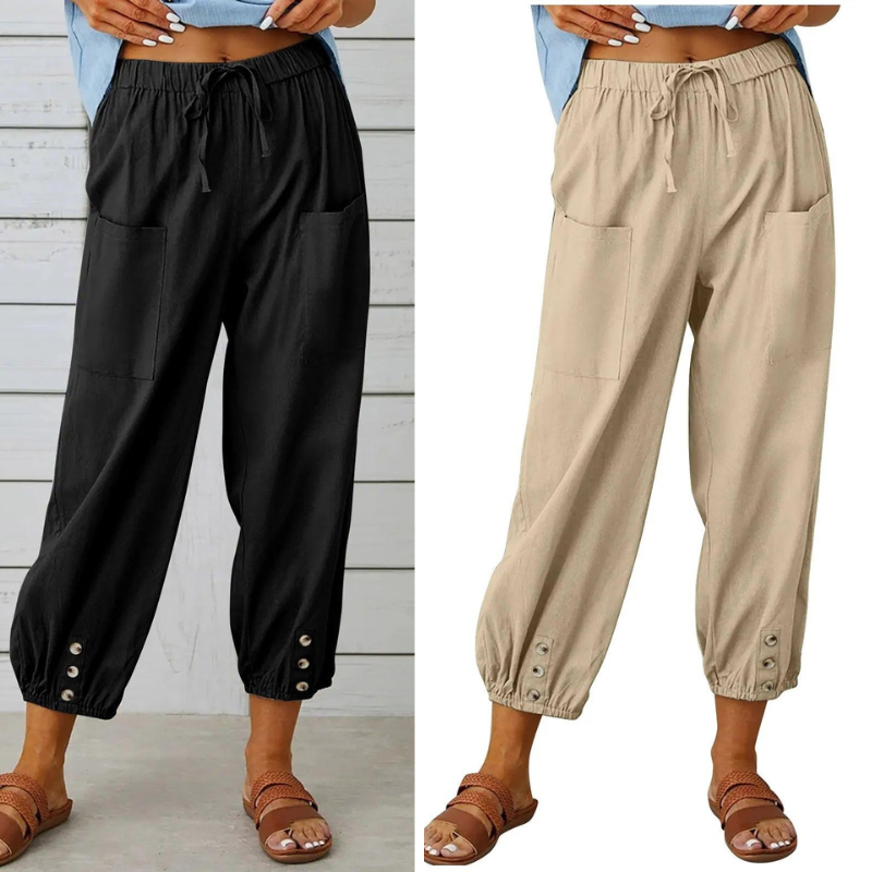 Sommerfeld | Weite Damenhose aus Baumwolle und Leinen