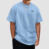Unifarbenes, strukturiertes, schnelltrocknendes T-Shirt für Männer